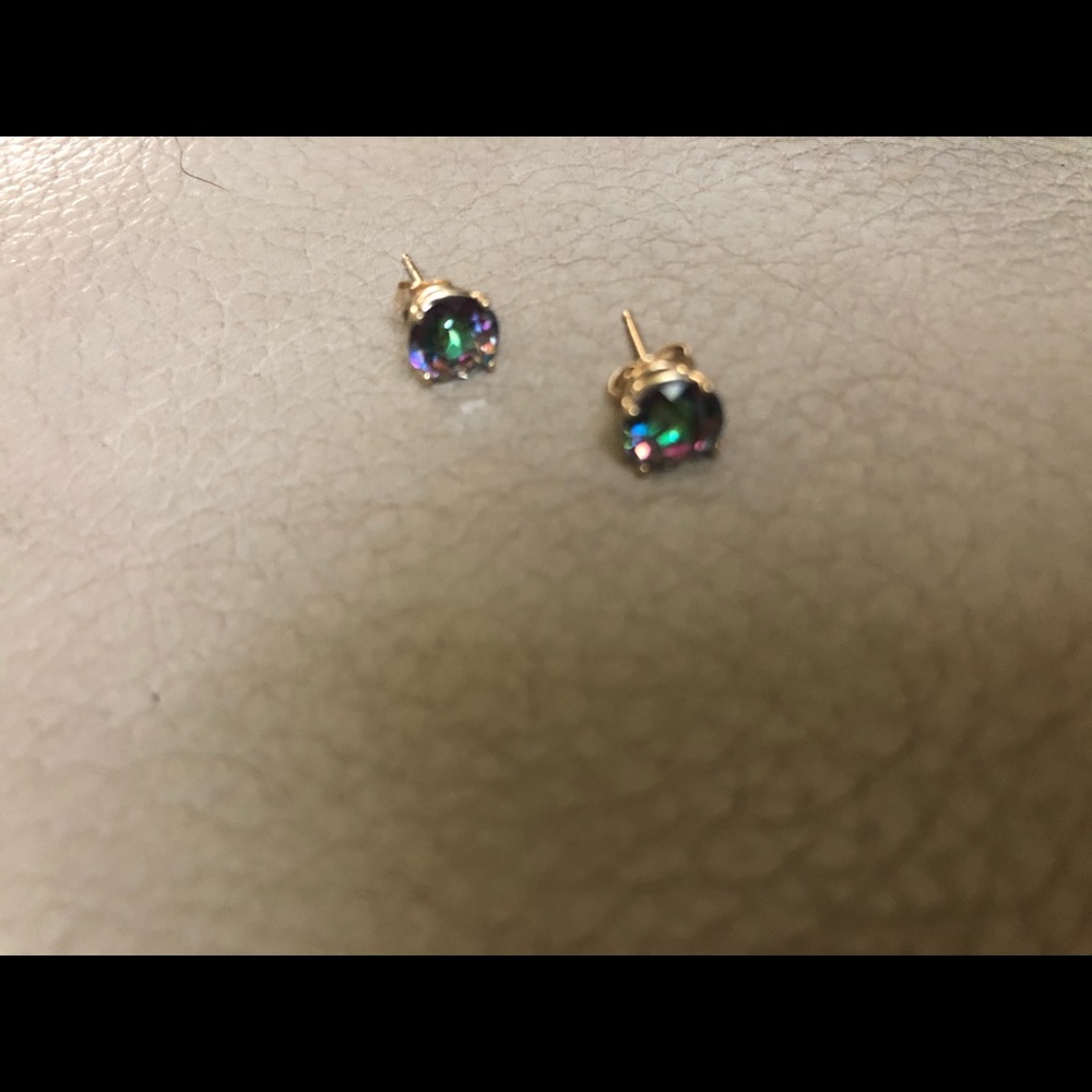 Mystic topaz stud earrings